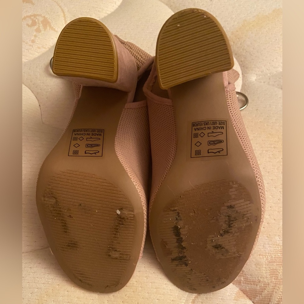 Tori Blush Peep Toe Sock Booties - Picture 5 of 5